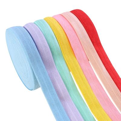 China Wholesale 25 mm soild color rubber bands fold over elastic for hair ties for sale