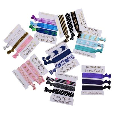 China Fashionable Handmade Custom Designer Elegant Flower Elastic Hair Ties With Logo for sale