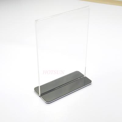 China Holder Cards T Shaped Paper Card Holder Plastic Sign Holder Cheap Acrylic Table Tent 4x6 Card Holder for sale