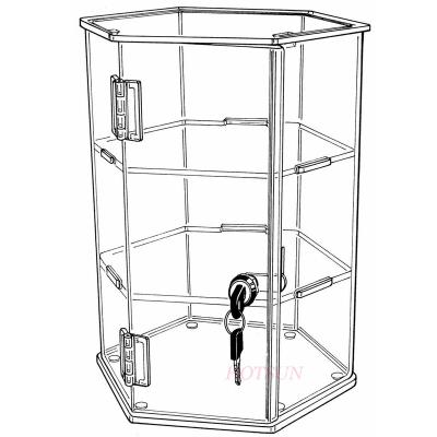 China Multi Tiers Clear Countertop Lockable Acrylic Display Box With Lock And Door Acrylic Display Box for sale