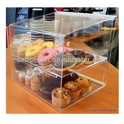 China Water Clear With Three Tier Plexiglass Cupcake Display Cabinet 3 Tier With Cover for sale