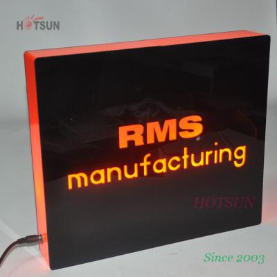 China Acrylic Orange And Graphite Acrylic Light Box Rectangle Shape LED Light Box for sale