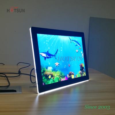 China Morden A4 Size Lighting Crystal Light Box Custom Acrylic Led Light Photo Frame for sale