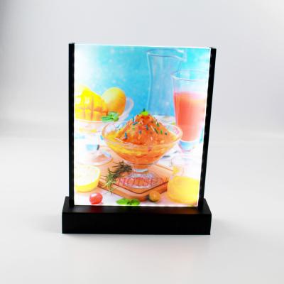 China Eco-friendly Custom Size Decorative Light Up Rechargeable Acrylic Picture Holder Battery Cables Photo Frame for sale