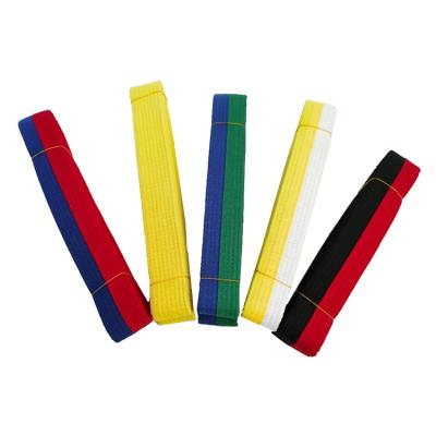 China Eco - Friendly Cheap Taekwondo Black Belt Martial Arts Color Bar Trick Karate Belts for sale