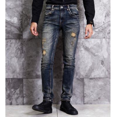 China New Arrival Men's Jeans Cotton Denim Long Pants Casual Ripped Slim Vintage Breathable for sale