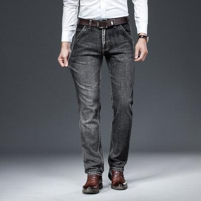 China Good Quality Mens Smoke Color Breathable Slim Straight Leg Jeans Vintage Casual Classic Styles Pants for sale