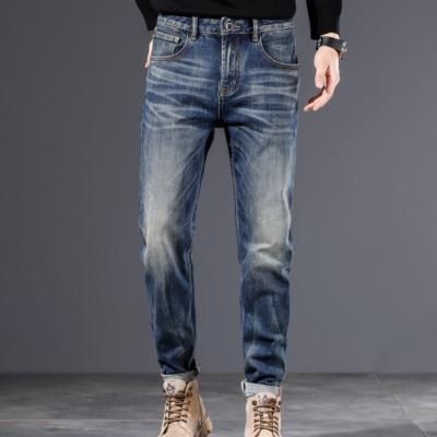 China QUICK DRY Mens Slim Jeans Spring Casual Stretch Denim Cotton Ploy Pants for sale