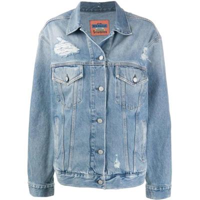 China Casual Spring Autumn Long Sleeve Button Closed Ladies Breathable Denim Jacket Ripped Washed Coat for sale