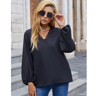 China Miingstyle anti-shrink sexy color woman tops 2021 vintage women's fashion long sleeve office silk blouses T-shirts for sale