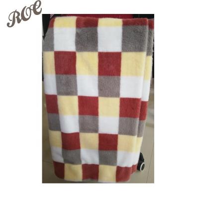 China Anti-pilling throw blanket printed rabbit fur sherpa for sale