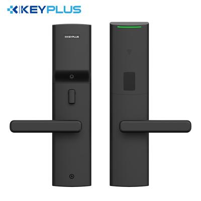 China Aluminum Keyplus Aviation Shape Rfid Smart Hotel Lock System, RF Card Key Open Electronic Door Handle Lock, Hotel Smart Door Lock for sale