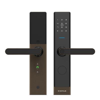 China Household Door Locks Keyplus Design Anti Theft Fingerprint Password NFC Wifi Zinc Alloy Blue Tooth Remote Control Open Apartment Door Lock for sale