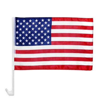 China American Bright Color Car Flag Suit Cheap Hanging Blank Hood Window Clips Sublimation Car Flag Polyester Custom for sale