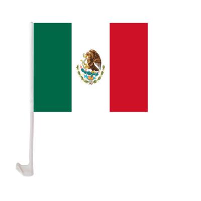 China Bright 12x18 Color Inches Sublimation Car Window Double Sided White Mexico Flags All Country Car Flag For Car for sale