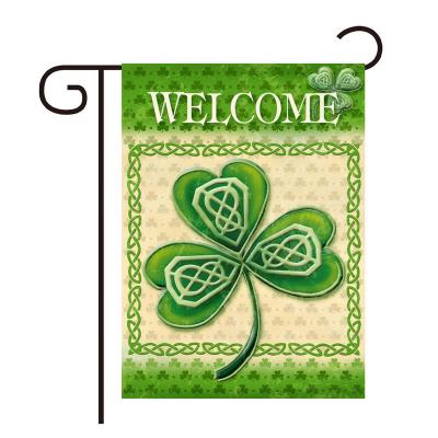 China Buy Bright Color Outdoor Decorate Custom Yard Printing Spring Green Spring Flag Easter Sublimation Seasonal Garden Flags 12x18 Double Sided for sale