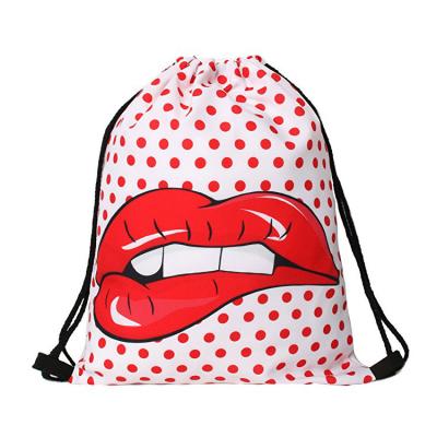 China Bright Color Custom Printed Large Drawstring Gift Bags Stylish Personalized Drawstring Bags For Kids for sale