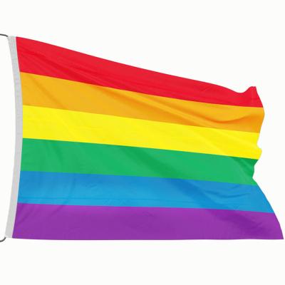 China 100% Polyester Red White Blue Color Durable Rainbow Flags Flying Pride Bright Colorful Custom Flag Large 3x5ft Size for sale