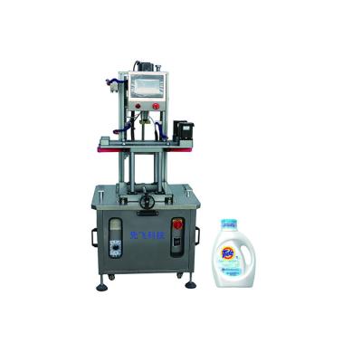 China Food Factory Specific Twist Off Vacuum Laundry Detergent Bucket Cap FXZ-4L Integrated Capping Machine for sale