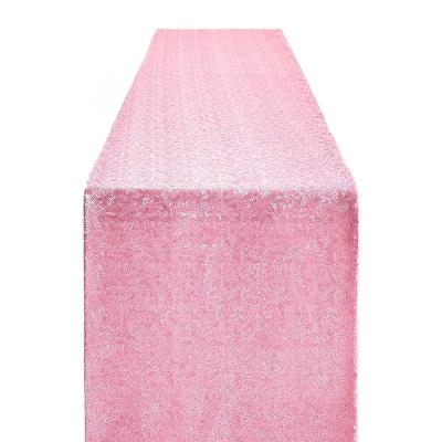 China 2021 Modern Hot Sale Christmas Decoration 12 x 72 Inch Oblong Pink Color Sequin Table Runner For Party for sale