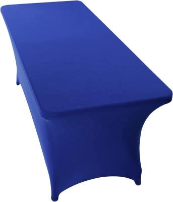 China 8FT Waterproof Rectangular Spandex Table Cover Stretch Spandex Tablecloth (Royal Blue, 8FT) for sale