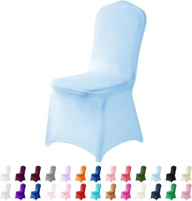 China Blue Anti-stain China Spandex Wholesale Banquet Mist Chair Cover For Dining Room Party Home Decoration for sale