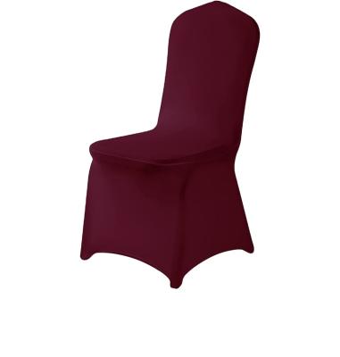 China Wholesale Wedding Elastic Decorative Spandex Stretch Hotel Banquet Meeting Event Burgundy Anti-stain Plain Chair Covers for sale