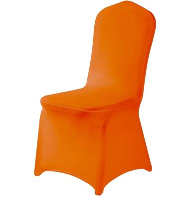 China Anti-stain Premium Quality Spandex Folding Chair Cover Orange Stretch Fold Seat Cover For Banquet Wedding for sale