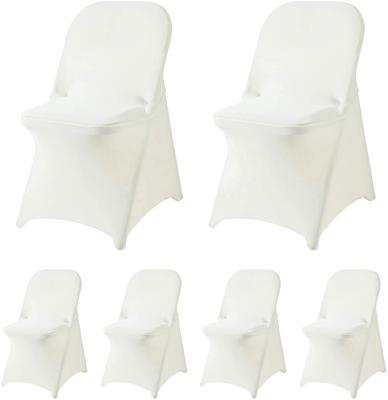 China China Supplier Simple Ivory Spandex Folding Chair Slip Covers In Washable Stretch Fabric For Wedding And Events for sale