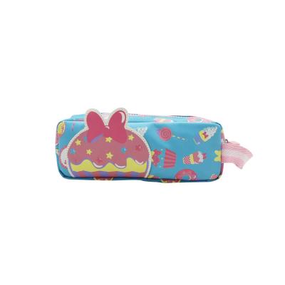 China Custom cute pattern PU paperboard application maker school PU leather pink pencil case for girls for sale