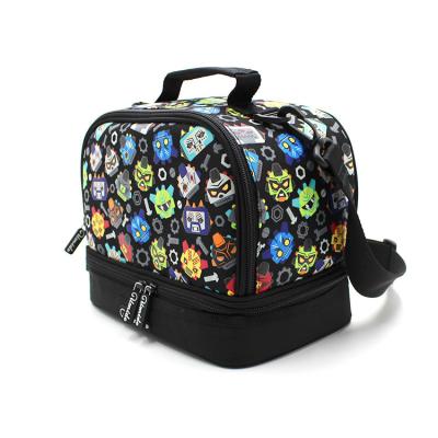 China High Capacity Waterproof Stylish Eco-Friendly Black Reusable Kids Lunch Box Bags for sale