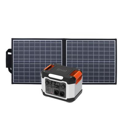 China Hot Sales High Power Capacity 1200W Wireless Charging Outdoor Camping Power Station With 50W Solar Panel for sale