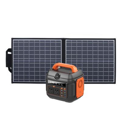 China Multifunctional Type C 600W Charging Power Supply Standby Grid Power Station With 50W Solar Panel for sale