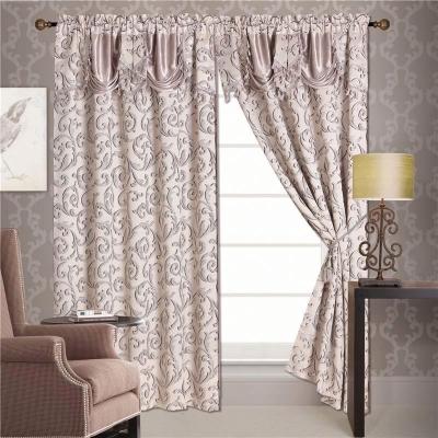 China 2pcs Blackout Wire Dyed Silver Line Window Curtain With Tassels Without Backing for sale