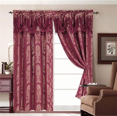 China Luxury Elegant Decor 2pcs Jacquard Window Curtain With European Style For Living Room for sale