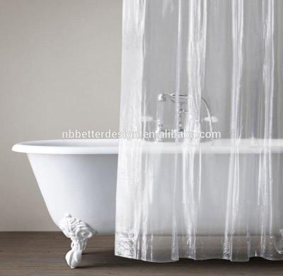 China Sustainable PVC Clear Vinyl Shower Curtain Bathroom Made In China for sale