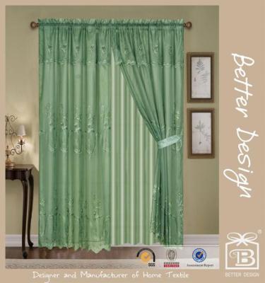 China 2pcs Blackout Voile Embroidery Decorative Egyptian Curtains/Arabs Drapes For Home Manufactured With Taffeta Backing for sale