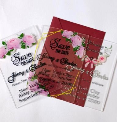 China Elegant Luxury Royal Blue Europe DIY Conference Wedding Invitation Acrylic Card for sale