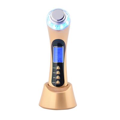 China 2021 Beauty And Home Face Lift Care Products Use Portable 5 In 1 Facial Ultrasonic Led Light Beauty Machine for sale