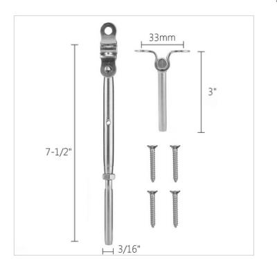 China Stainless Steel Rigging Hand-Crimp Deck Toggle & Stud Turnbuckle Turnbuckle for 1/8