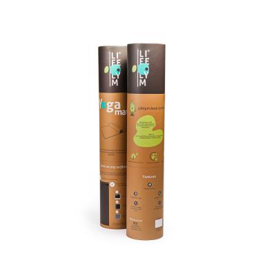 China Recycled Materials Custom Printing Cylindrical Yoga Mat Tube Packaging Yoga Mat Packing Box for sale