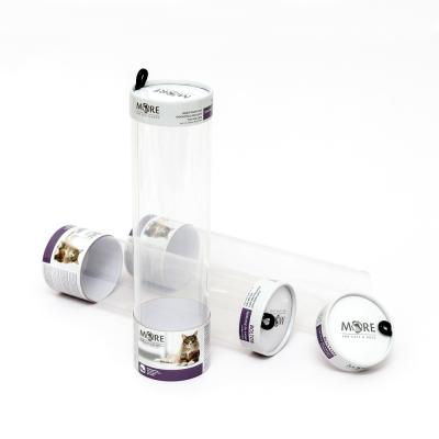 China Unique Design Visible Clear Plastic Tube Packaging With Paper Lid For Toys for sale