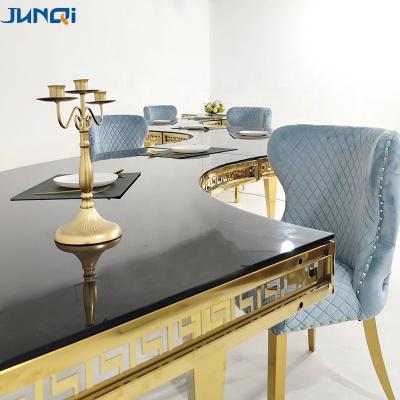 China Junqi factory wholesale (other) adjustable round dining table sets dining table designs dining table set sale for sale