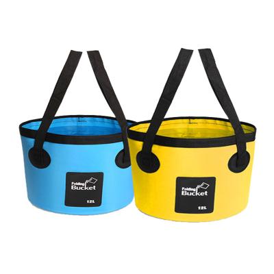 China Outdoor Accessories Free Samples For Sale PVC Tarpaulin Fishing Survival Kit Folding Bucket for sale