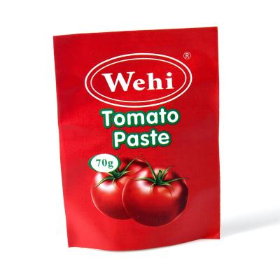 China Halal Certified Sachet Packaging 70gx50 Bag Packaging Organic Tomato Sauce NO for sale