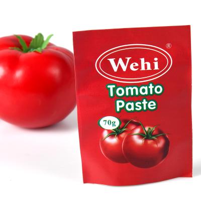 China Tomato Sauce In Sachet 70gx25x4 Gram Bag Packaging Halal Meat Certified Organic Tomato Sauce NO for sale