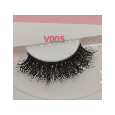 China Factory Price Best Natural Fluffy Strip Full Lashes Natural Eyelashes 5D Mink Fur Eyelashes for sale