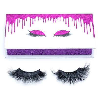 China 2021 New Designed Soft Cotton Eyelash Strip 25mm Natural Fluffy 5D Mink Fur Eyelashes Eyelash Vendor for sale