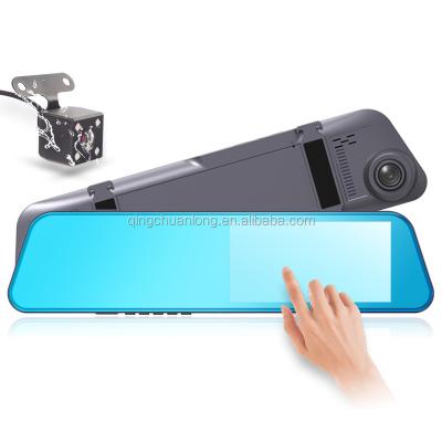 China Car FHD 1080P Visual FHD 5 Inch Dual Lens Loop Recording Car Camera Auto Rearview Mirror Dash Cam Driving Recorder Car Black Box for sale