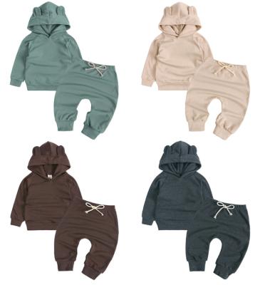 China New Autumn Breathable Baby Suit Harlan Pants Long Sleeve Sweater Cat Ear Shape Hoodie Clothes for sale